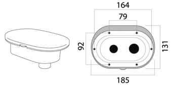 Osculati 15.240.01BU - Палубный душ Oval со смесителем и кнопочной лейкой Mizar с ПВХ шлангом 2,5 м и белой крышкой (10 штук)