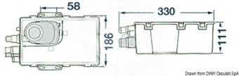 Osculati 16.413.75 - Бак для сбора сточных вод с автоматической помпой Attwood 24 В 41 л/мин 1,3 А