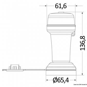 Osculati 11.090.01 - Автономный навигационный огонь белый IP67 3хAA 136,8 х 61,6 х 65,4 мм