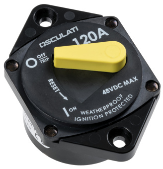 Osculati 02.710.40 - Влагозащищенный врезной автоматический выключатель 150 А для защиты лебедок и подруливающих устройств