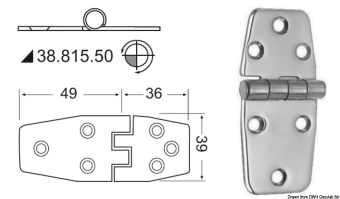 Osculati 38.815.50 - Фрикционная петля из полированной нержавеющей стали 85x39x2 мм (4 шт)