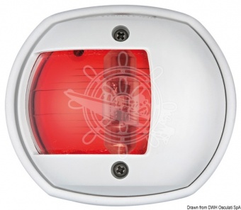 Osculati 11.448.11 - Sphera Design Compact 12 бортовой огонь светодиодный  LED красный 112,5° 12 В 0,8 Вт 80 x 42 x 70 мм в белом корпусе для судов до 12 м