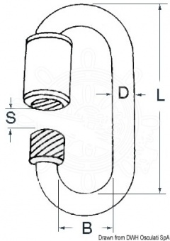 Osculati 08.874.10 - Карабины с резьбовой муфтой 10 мм (10 шт.)