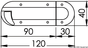 Osculati 38.189.01 - Пружинная задвижка из хромированной латуни 120x40x12 мм