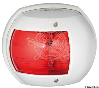 Osculati 11.411.31 - Бортовой огонь Sphera Design Maxi 20 красный 112,5° 24 В 15 Вт 130 x 65 x 115 мм в белом корпусе