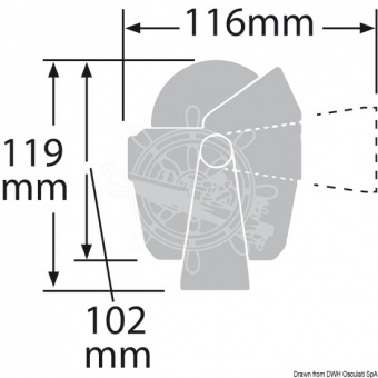 Osculati 25.081.22 - Компас RITCHIE Explorer 2''3/4 (70 мм) с компенсаторами и подсветкой, На кронштейне, Белый-белый 