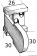 Osculati 38.926.00 - Петля врезная для люков из нержавеющей стали 54x30 мм 