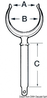 Osculati 34.430.00 - Уключина из хромированной латуни 48xØ12 мм 