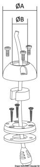 Osculati 14.170.10 - Вертикальный сальник SCANSTRUT черный пластиковый Ø 9/14 мм Ø 59 мм