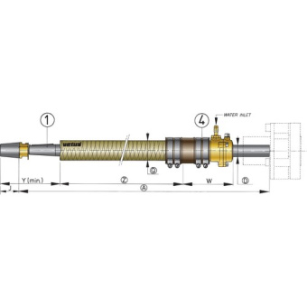 Vetus BG25/0500 GRP stern tube with cutlass bearing, Ø 25 mm, 500 mm in length