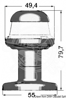 Osculati 11.131.01 - Навигационный огонь Orions, клотиковый круговой 360°, черный 