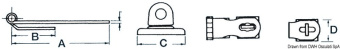 Osculati 38.441.13 - Запор для рундука Chromelux с поворотной проушиной под замок 91x32 мм (3 шт)