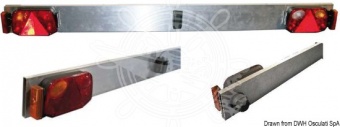 Osculati 02.023.16 - Алюминиевая задняя рейка с фонарями 180 см (1 компл. по 1 шт.)