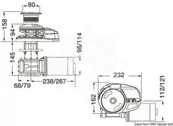 Osculati 02.629.03-10 - Шпили LOFRANS' X2 Alu, 1500W, Высокий, 10 мм (1 компл. по 1 шт.)