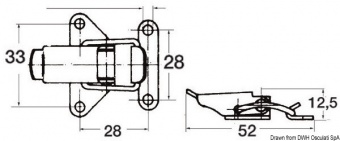 Osculati 38.204.00 - Рычажная защелка для ящиков и дверец из нержавеющей стали 52 мм 
