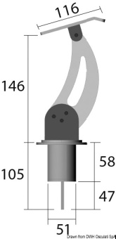 Osculati 22.506.04 - Универсальная подставка для шлюпки стационарная двойная со смещением плоская до 70 кг 