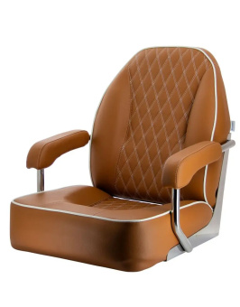 Vetus CHFASCB MASTER Helm seat with stainless steel (AISI 304) frame, orange brown (cognac)