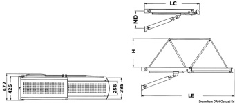 Osculati 42.620.55 - Трап телескопический гидравлический BRIDGE 27 с конструкцией из нержавеющей стали, 24V 