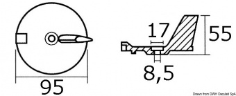 Osculati 43.253.03 - Алюминиевый анод для YAMAHA 25/60 HP 