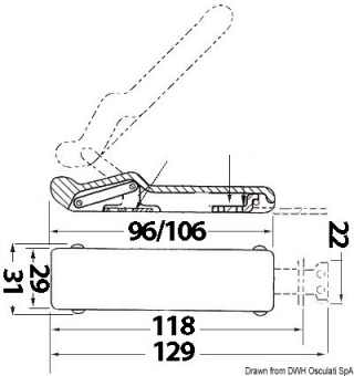 Osculati 38.200.00 - Антивибрационная защелка для рундуков 96x29 мм 