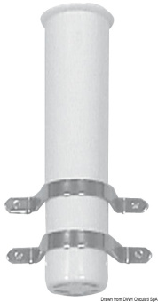 Подставка под удилище для крепления на переборку из белого пластика, Ø 41x229 мм