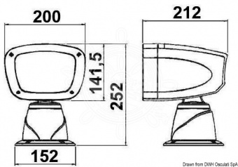 Osculati 13.224.24 - Прожектор Classic с электрической регулировкой, 24В, модель В 