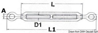 Osculati 07.193.05 - Талреп с двумя проушинами 5 мм 