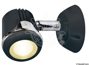 Osculati 13.896.02 - Точечный LED светильник 12/24В 1.32Вт чёрный корпус из АБС-пластика с выключателем