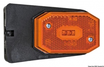 Osculati 02.021.51 - Боковой светодиодный оранжевый фонарь с кронштейном