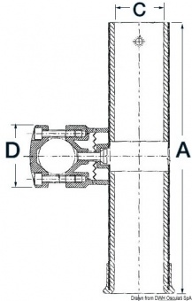Osculati 41.167.61 - Подставка под удилище из нержавеющей стали 225 мм, для крепления на трубы 30/35 мм 