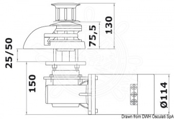Osculati 02.401.25 - Italwinch Smart лебедка 1000 Вт 12 В - 8 мм низкая