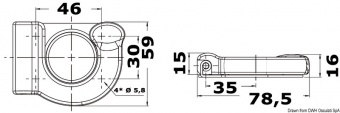 Osculati 34.357.20 - Держатели для отпорных крюков и удочек Ø30/35 мм 