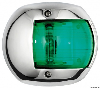 Osculati 11.447.02 - Sphera Design Classic 20 бортовой огонь  LED зелёный 112,5° 12 В 0,8 Вт 90 x 79 x 50 мм в корпусе из нержавеющей стали для судов до 20 м