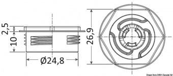 Osculati 10.341.02 - Клипса для крепления панелей DELAHOUSSE Quick Fit из полиамида "мама" самовыравнивающаяся 25 мм 100 штук (100 шт.)