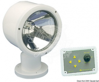 Osculati 13.236.24 - Электрорегулируемый прожектор Mega с 7-дюймовой герметичной рефлекторной лампой Sealed Beam 24 В 