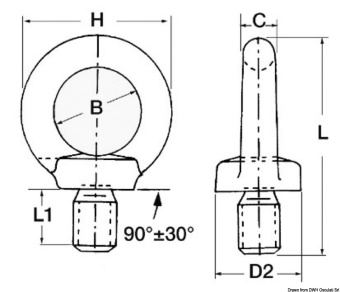 Osculati 39.158.08- S - Штампованные рымы "папа" AISI316 8 мм (Блистер 2 шт.) 