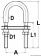 Osculati 39.123.03 - U-образный болт-скоба из нержавеющей стали с самоконтрящейся гайкой M12 