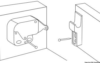 Подпружиненная защелка для дверец 46x27 мм (5 шт) Подпружиненная защелка для дверец 46x27 мм (5 шт)