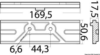 Osculati 43.434.31 - Анод-пластина для румпеля мотора Mercury/Mariner 150 HP алюминиевый 