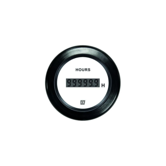 Vetus HOURCW Hour counter, white, 12/24 V, cut-out size Ø 52 mm 