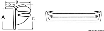 Osculati 33.517.01 - Угловой причальный профиль PG-1 из белого ПВХ 185 мм/на сторону (1 компл. по 1 шт.)