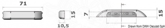 Osculati 13.428.13 - Накладной светодиодный светильник для дежурного освещения (двойной пучок в верхнем и нижнем направлениях) синий 