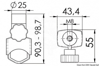Osculati 13.239.80 - Монтажное основание для прожектров 22/25 мм 