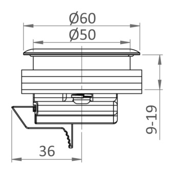 Ручка щитов пайола Eclipse с защитой от вибрации Ø 60 мм