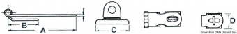 Osculati 38.441.12 - Запоры рундуков из нержавеющей стали 64x29 мм 