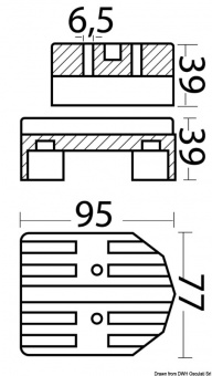 Osculati 43.435.02 - Анод для угловых колонок Mercruiser магниевый 