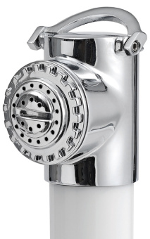 Osculati 15.250.74 - Палубный душ Classic EVO настенного монтажа с кнопочной лейкой Mizar со шлангом 4 м и крышкой из нержавеющей стали