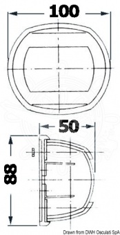Osculati 11.410.03 - Навигационный огонь Classic 12, белый, топовый 225°, 12 В 