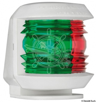 Osculati 11.413.15 - Utility Compact  палубный навигационный фонарь красный/зеленый 112,5°/112,5° 12 В 5 Вт в белом корпусе для судов до 12 м