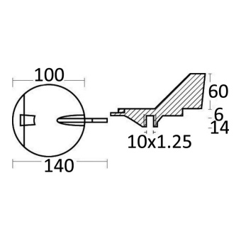 Osculati 43.270.63 - Магниевый триммер Tecnoseal 01134MG для моторов Yamaha 6K1-4537102 100/220 л.с Ø 100 мм вращение влево